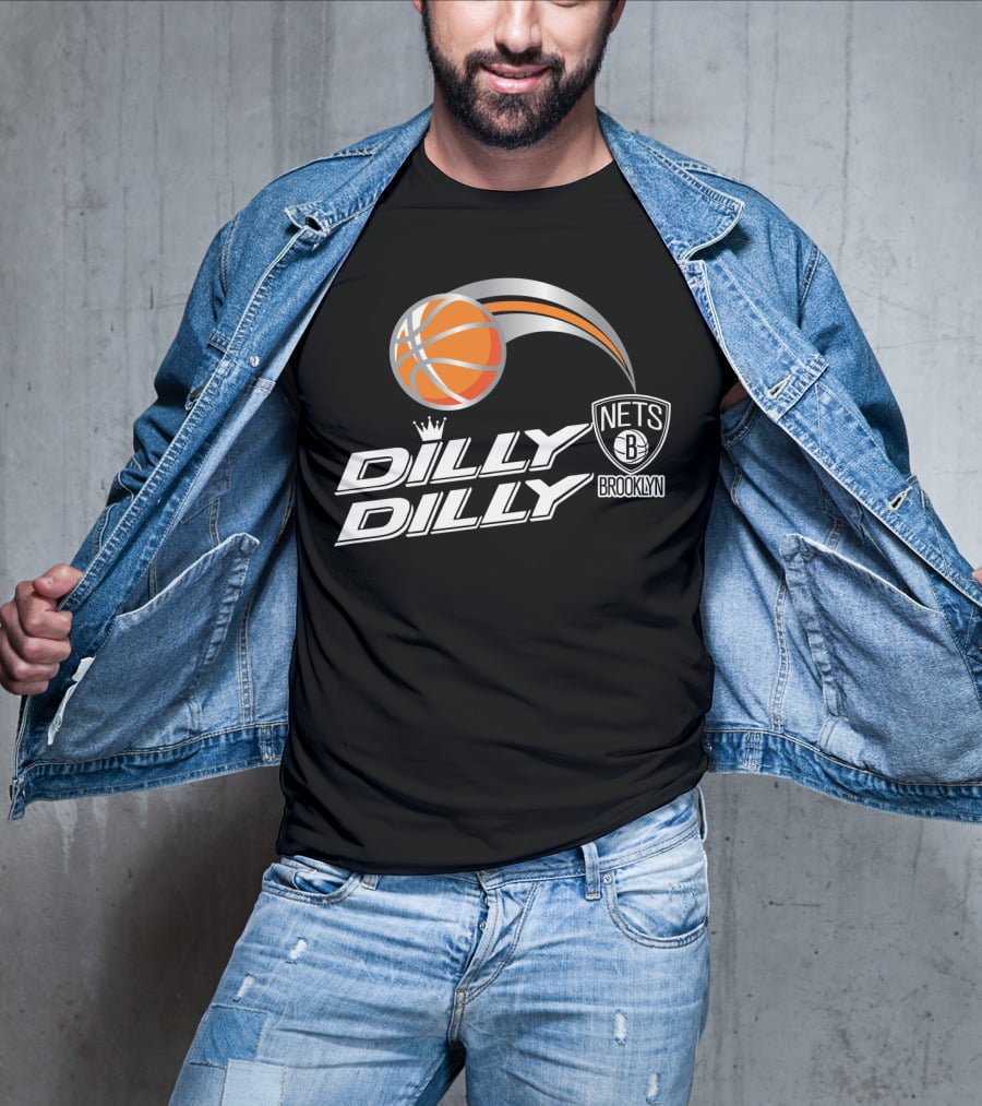 Brooklyn Nets Dilly Dilly Basketball With Logo And Crown T-Shirt