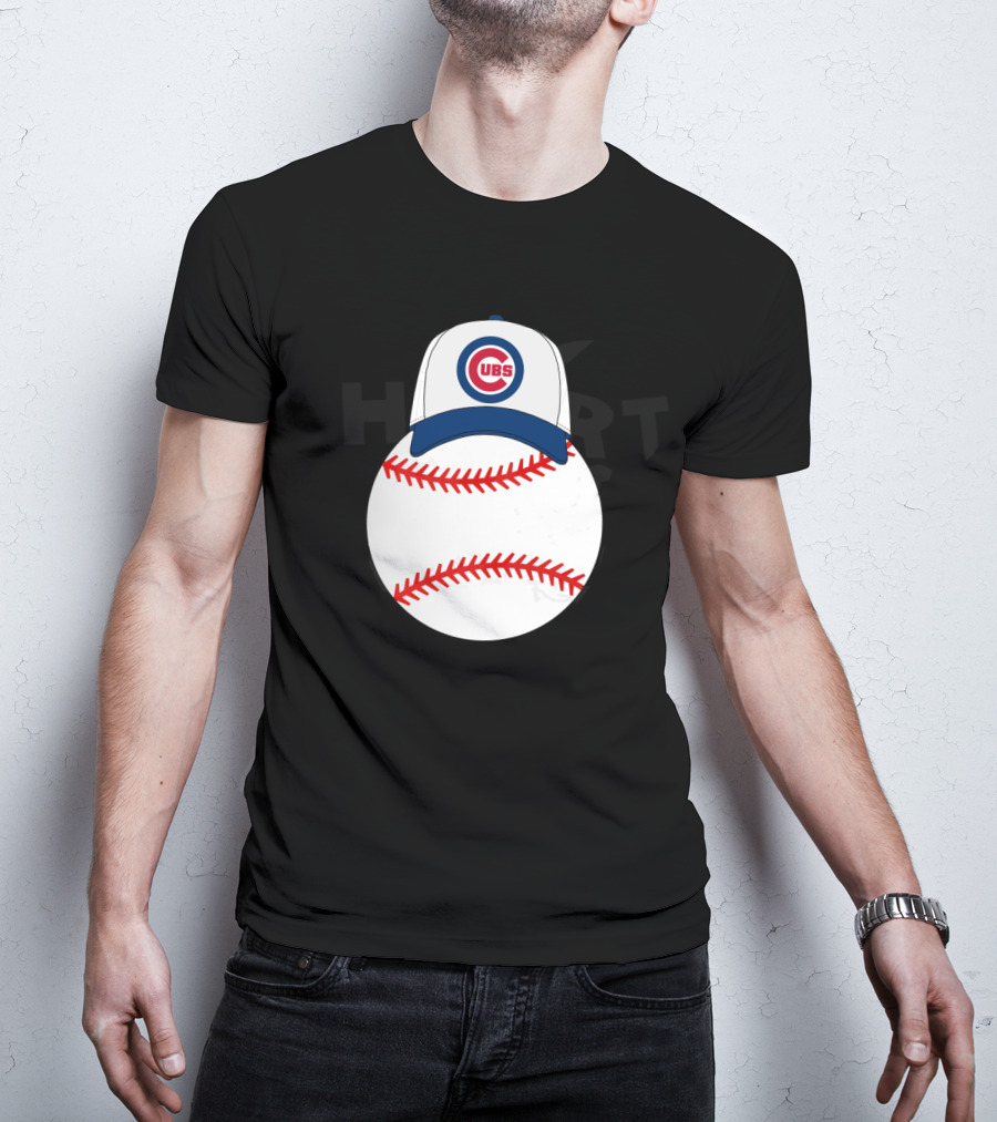 Chicago Cubs Hat On Mickey Mouse Baseball T-Shirt