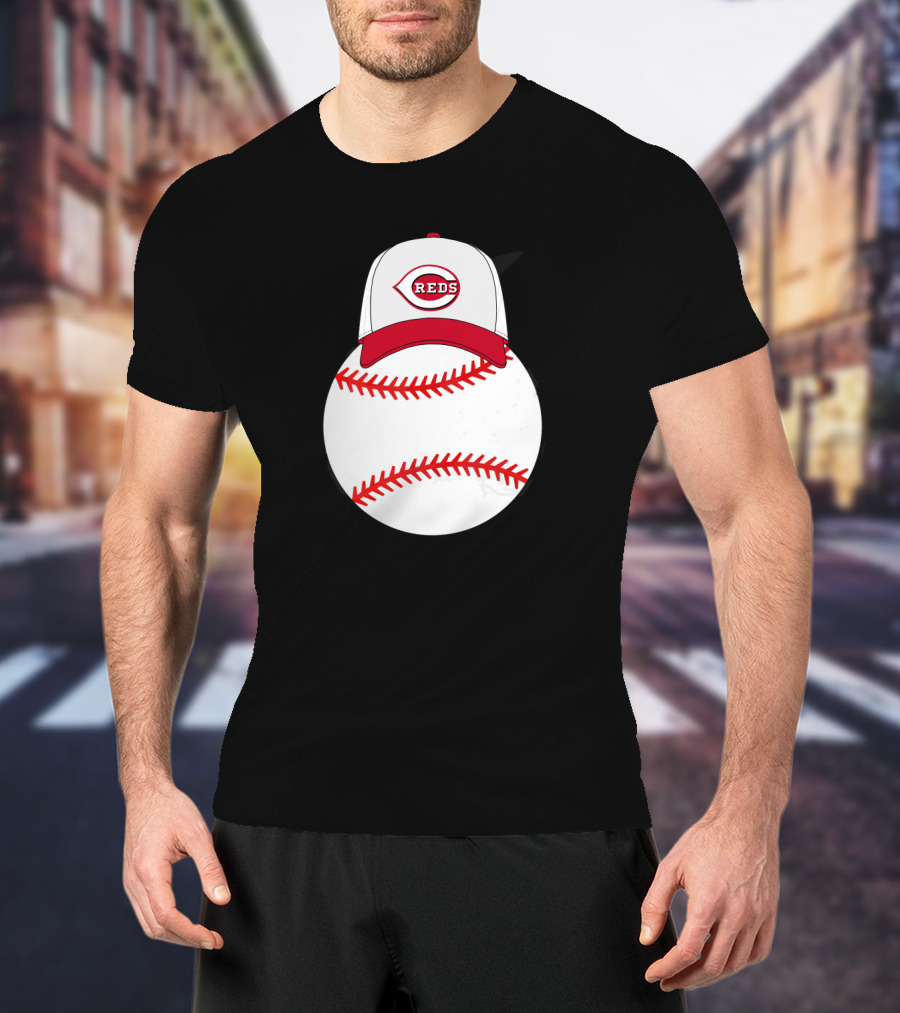 Cincinnati Reds Baseball With Mickey Mouse Ear T-Shirt