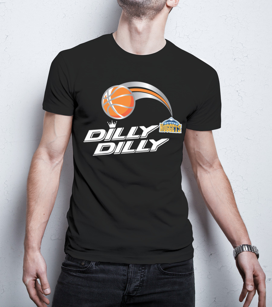 Denver Nuggets Dilly Dilly Basketball Logo And Orange Basketball T-Shirt