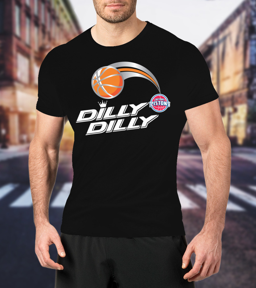 Detroit Pistons Dilly Dilly Basketball Logo And Basketball T-Shirt