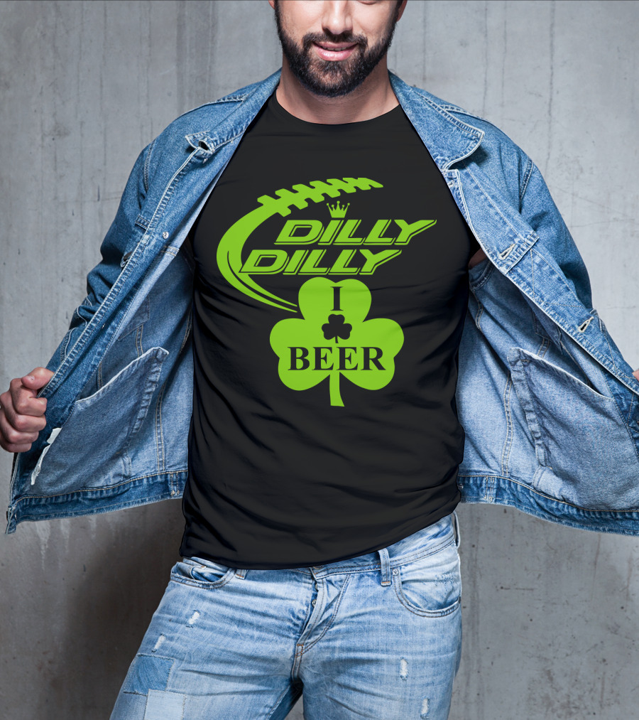 Dilly Dilly I Shamrock Beer Football St Patricks Day T-Shirt
