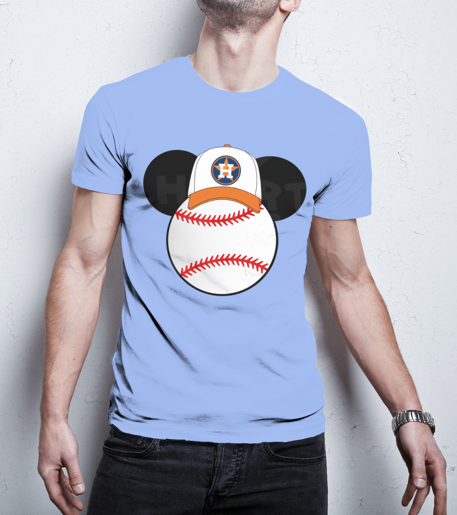 Houston Astros Mickey Mouse Baseball Cap T-Shirt
