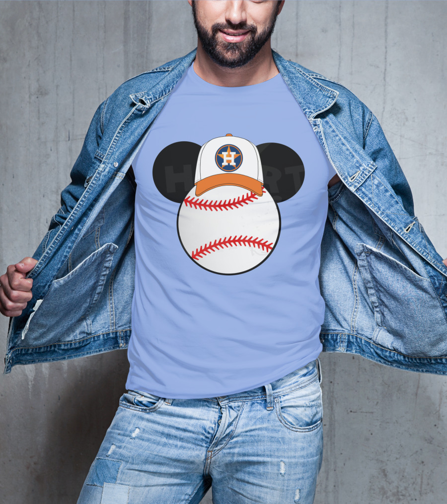 Houston Astros Mickey Mouse Baseball Cap T-Shirt