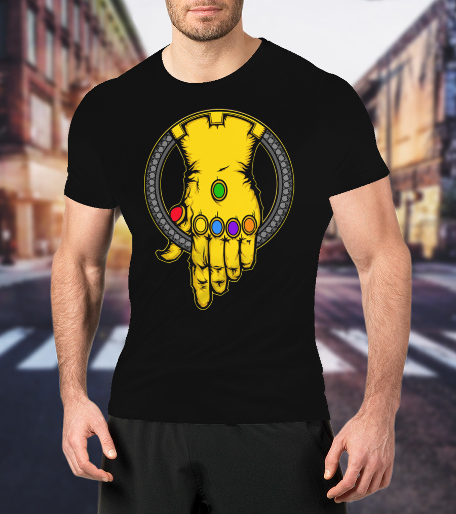 Thanos Infinity Gauntlet With Six Colorful Infinity Stones Iconic T-Shirt