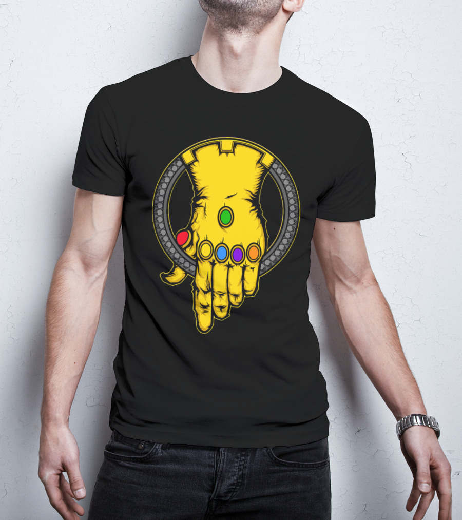 Thanos Infinity Gauntlet With Six Colorful Infinity Stones Iconic T-Shirt