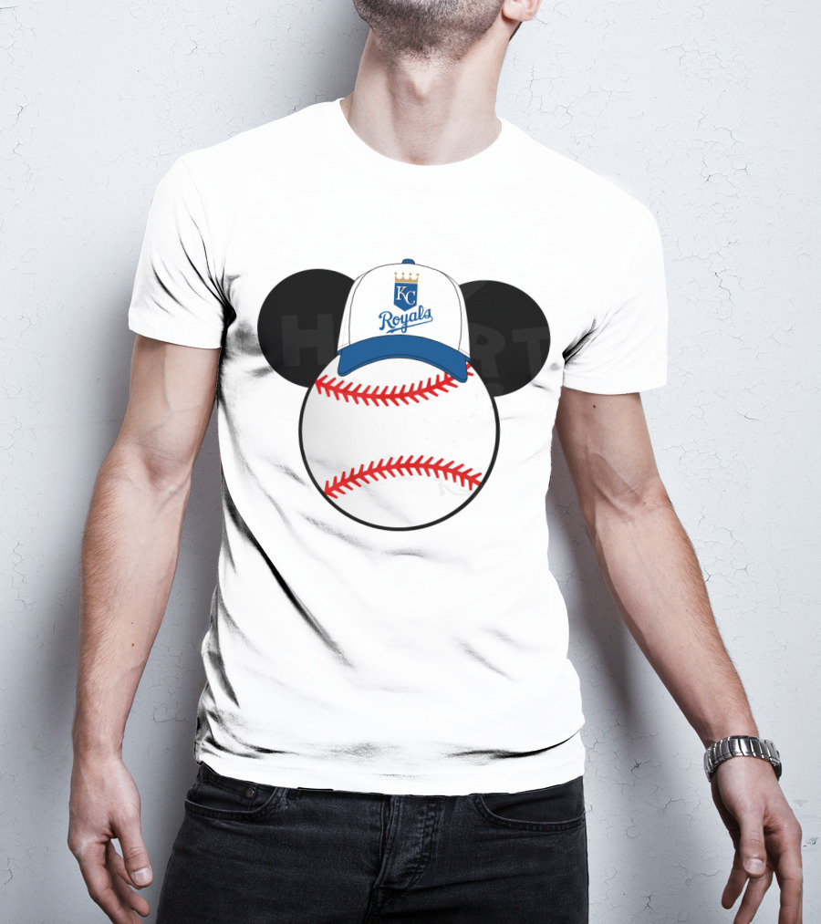 Kansas City Royals Baseball Cap Mickey Ears Heart T-Shirt