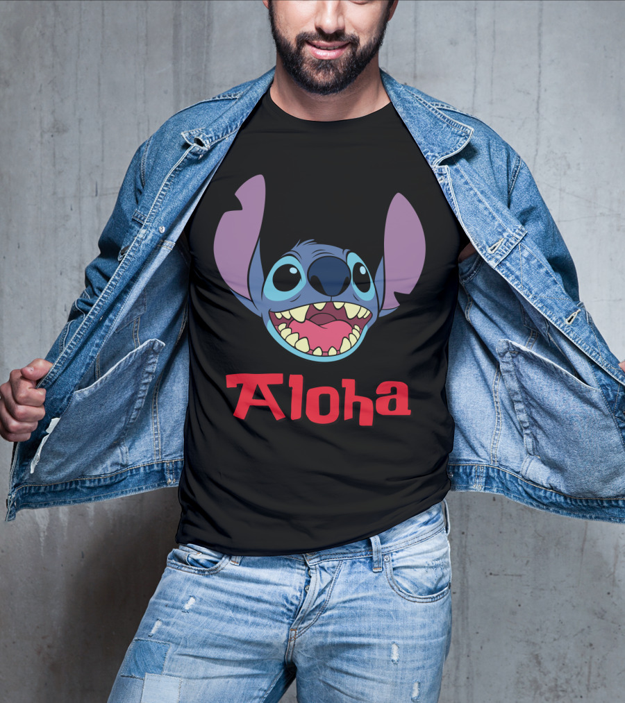 Lilo And Stitch Aloha Stitch Iconic Blue Character Smile T-Shirt