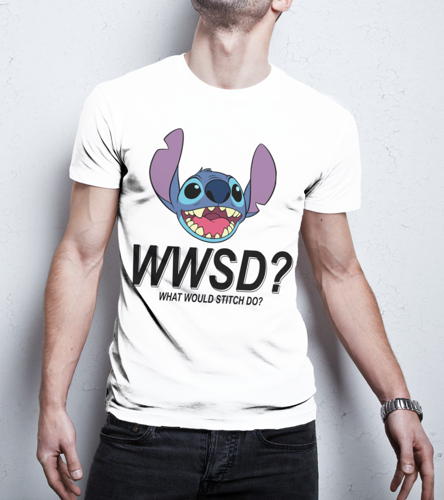 Lilo And Stitch WWSD What Would Stitch Do Cute Alien Character Face T-Shirt
