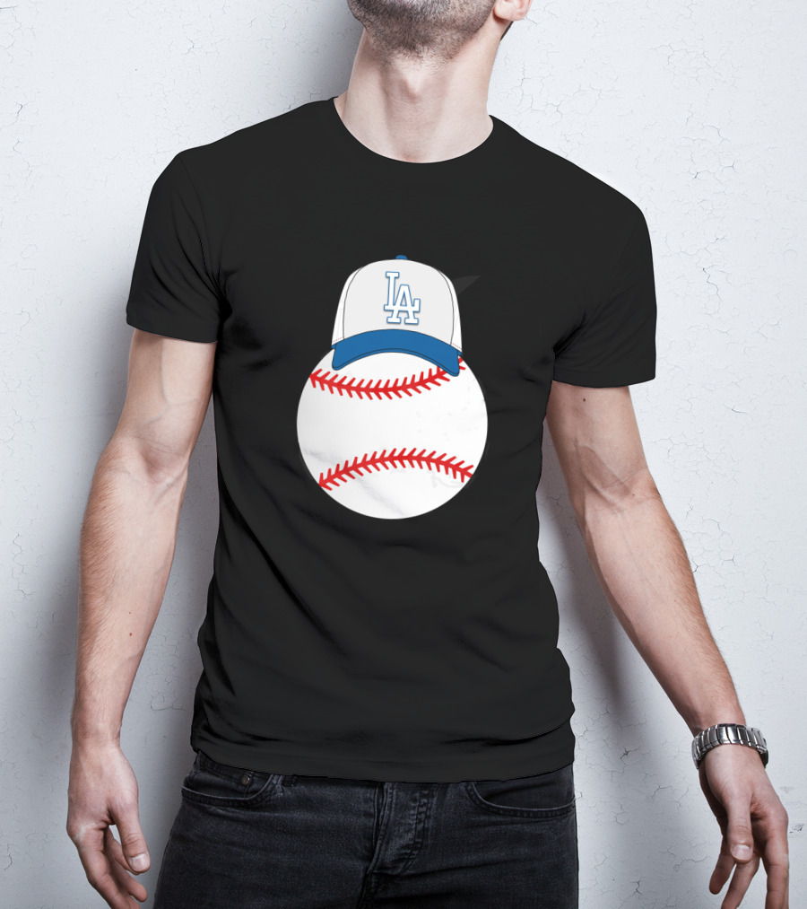 Mickey Baseball Los Angeles Dodgers LA Cap T-Shirt