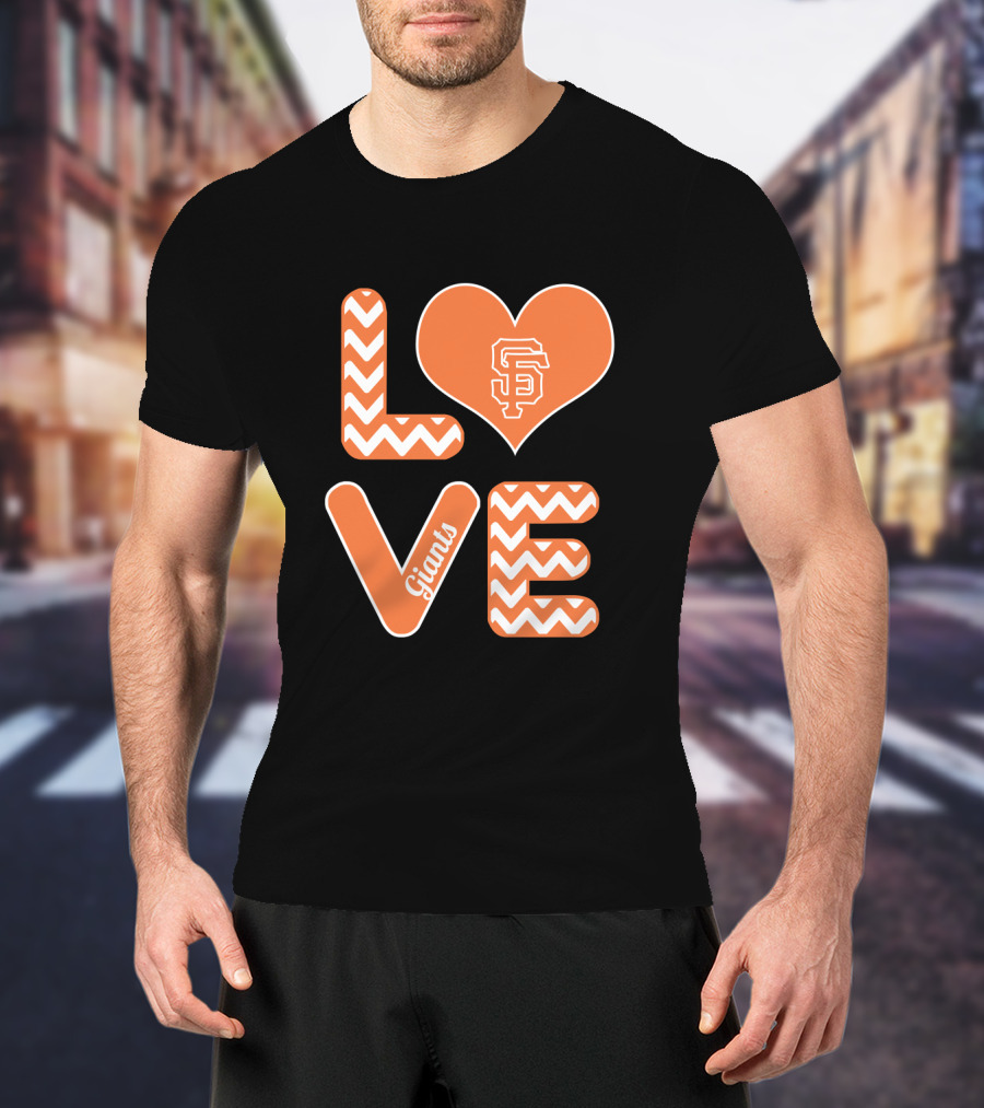 Love San Francisco Giants Heart Logo Fan Baseball T-Shirt