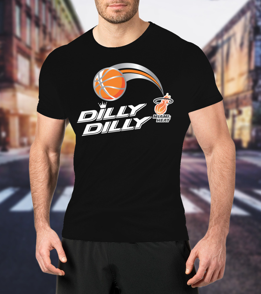 Miami Heat Dilly Dilly Basketball With Orange Ball And Crown T-Shirt