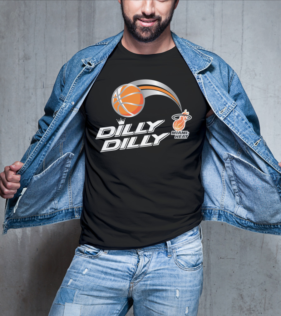 Miami Heat Dilly Dilly Basketball With Orange Ball And Crown T-Shirt