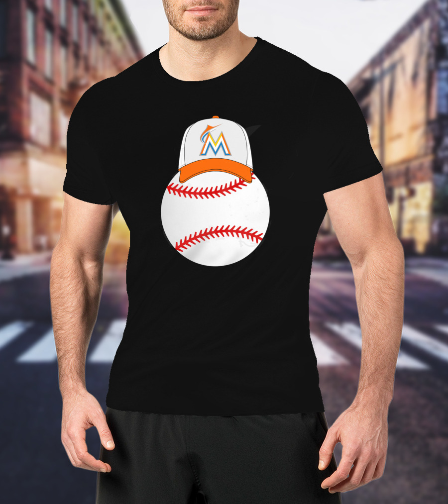 Miami Marlins Mickey Mouse Ears Baseball Hat Classic T-Shirt