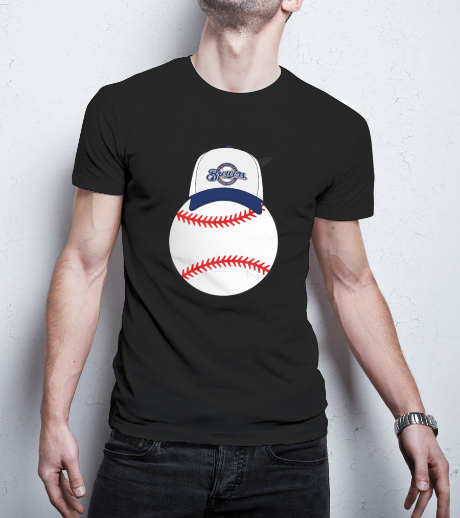 Milwaukee Brewers Mickey Mouse Ears Baseball Hat T-Shirt