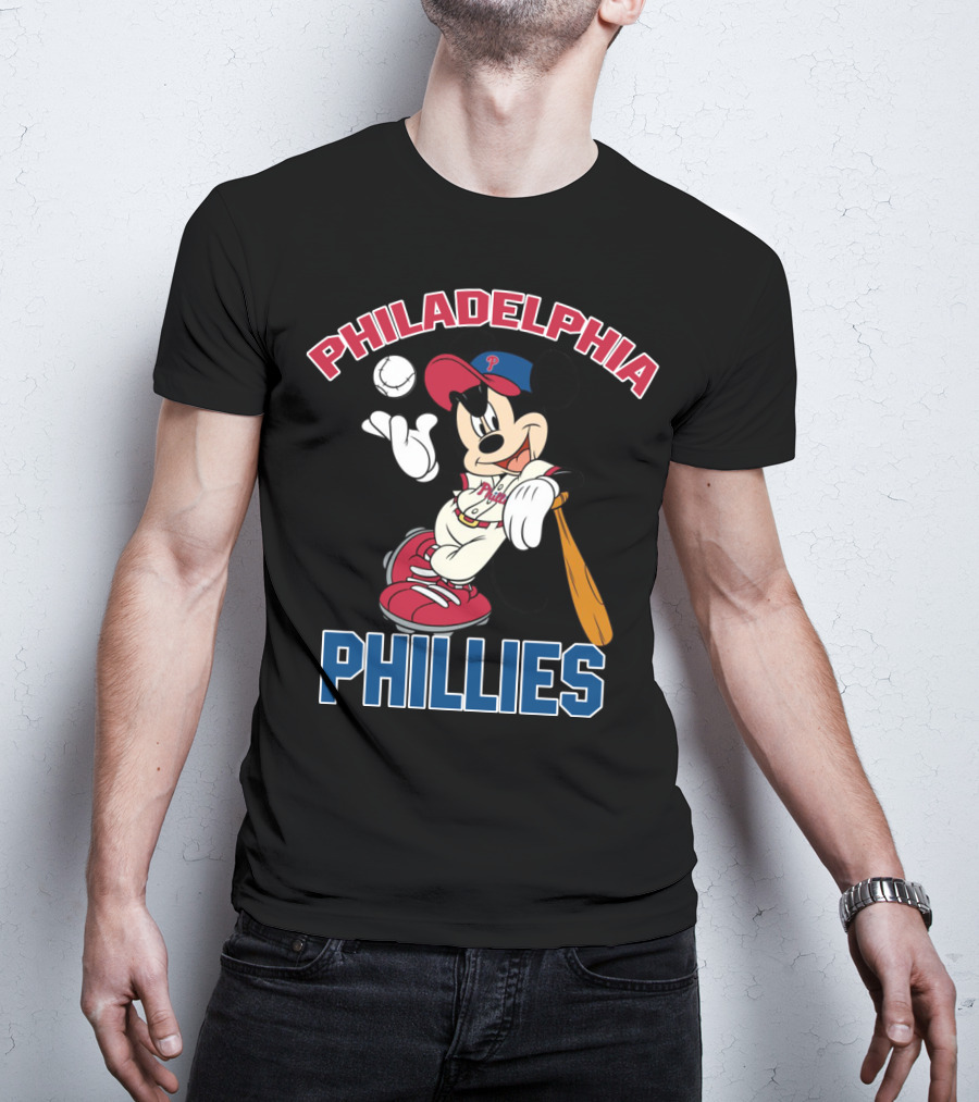 Philadelphia Phillies Mickey Mouse Baseball Player T-Shirt