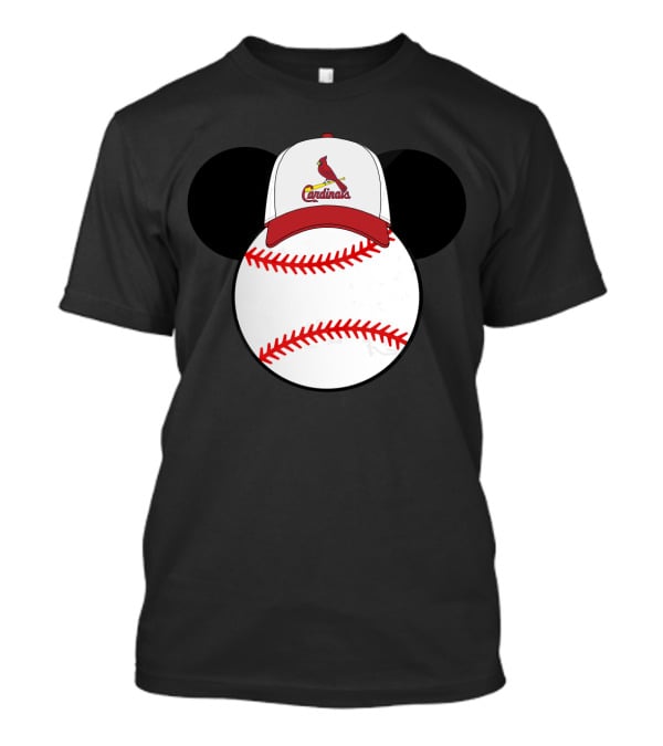 St Louis Cardinals Baseball With Mickey Ears T-Shirt