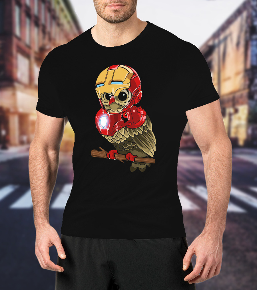 Owlvengers Iron Man Owl Infinity War Crossover T-Shirt