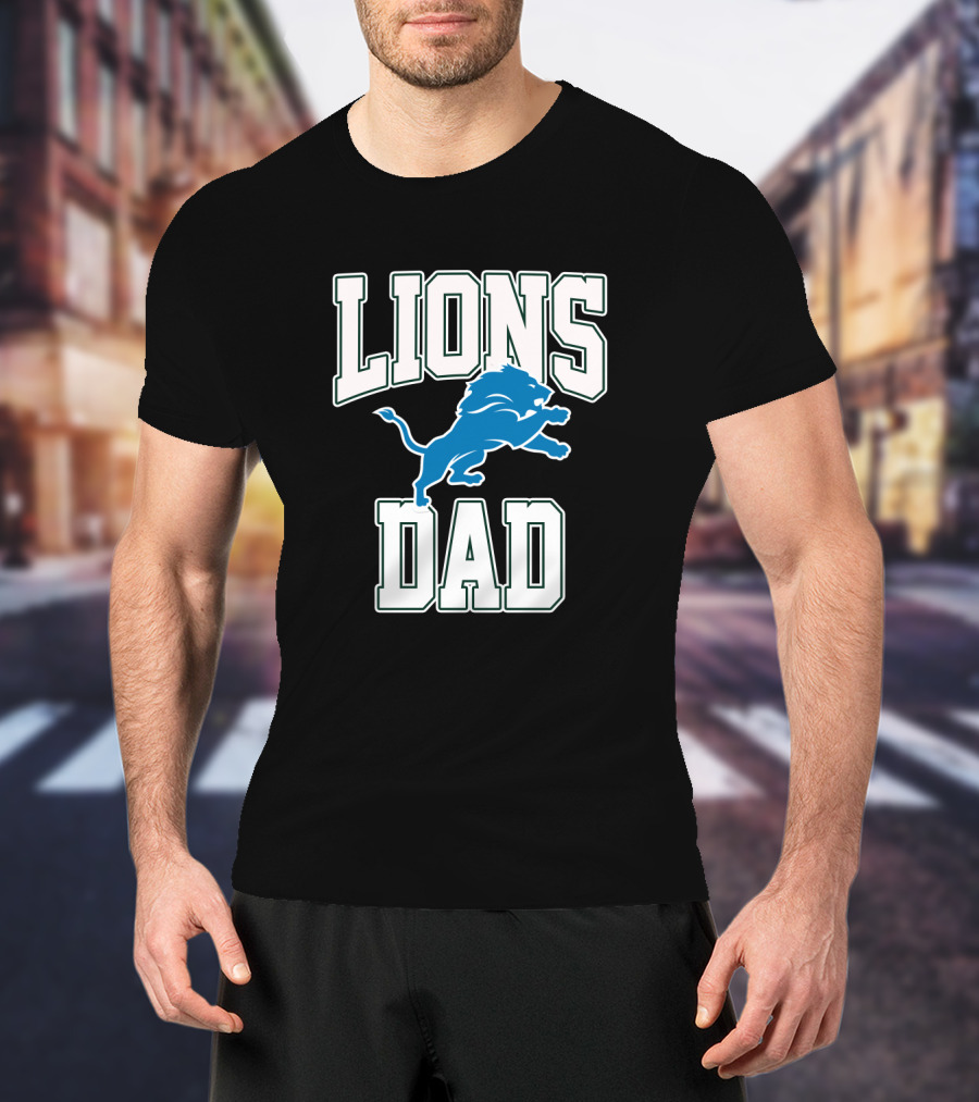 Detroit Lions Dad Best Father's Day Gift Idea T-Shirt