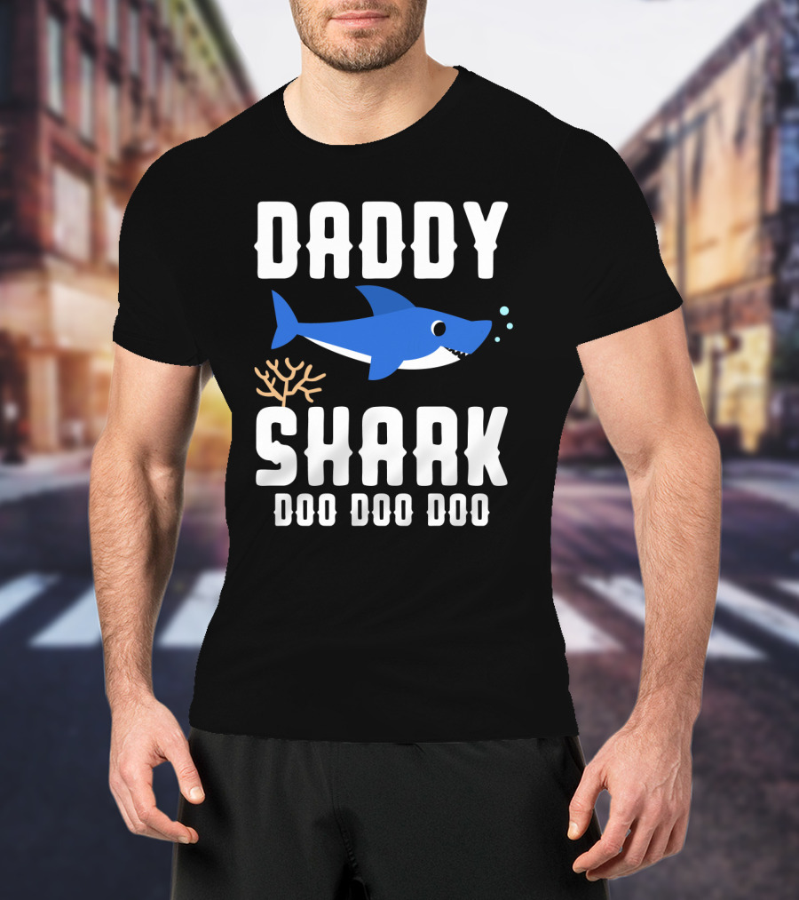Daddy Shark Doo Doo Doo From Son Daughter Family Gift T-Shirt