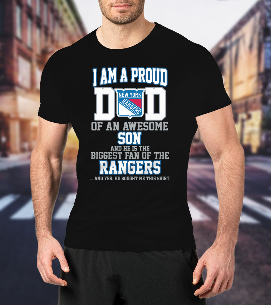 Proud Dad Of Awesome Son Biggest Fan New York Rangers T-Shirt