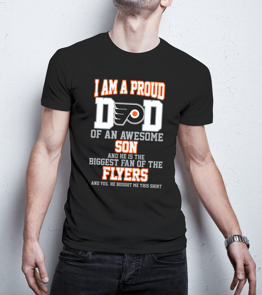 Proud Philadelphia Flyers Dad Of Awesome Son Hockey Fan T-Shirt