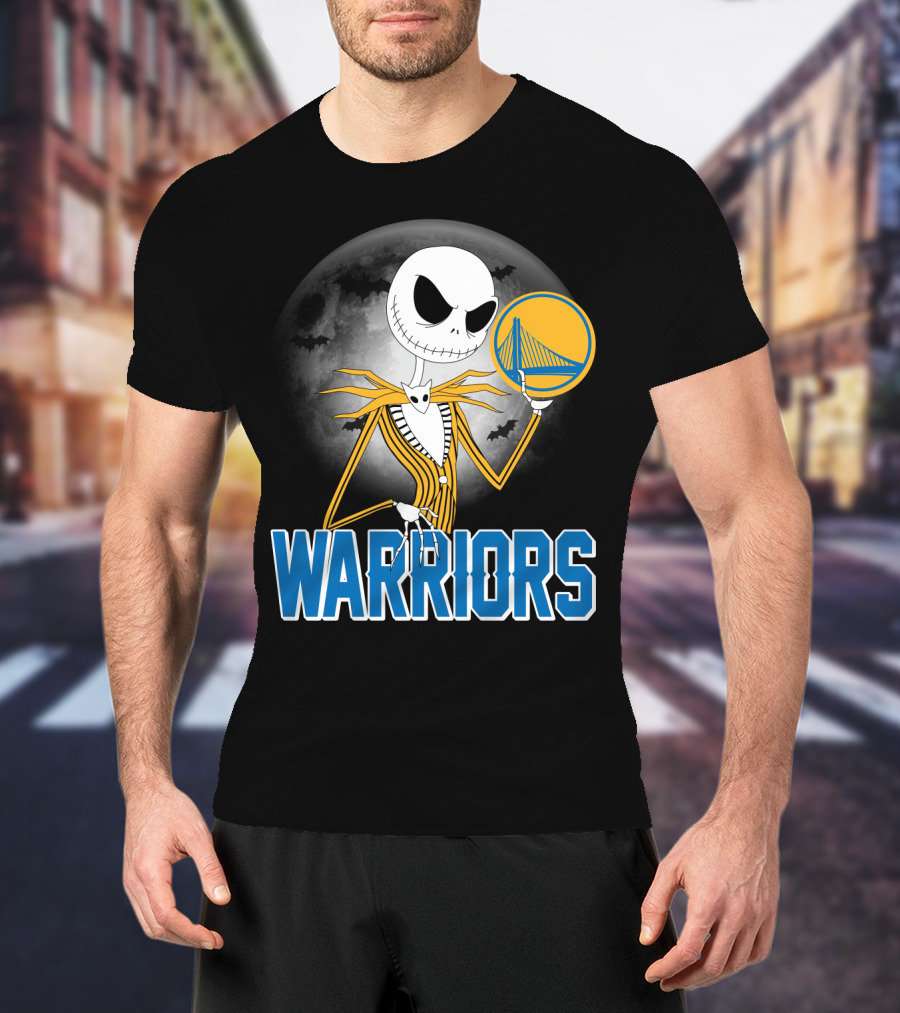 Jack Halloween Warriors Golden State Fan Basketball Moon Scene T-Shirt