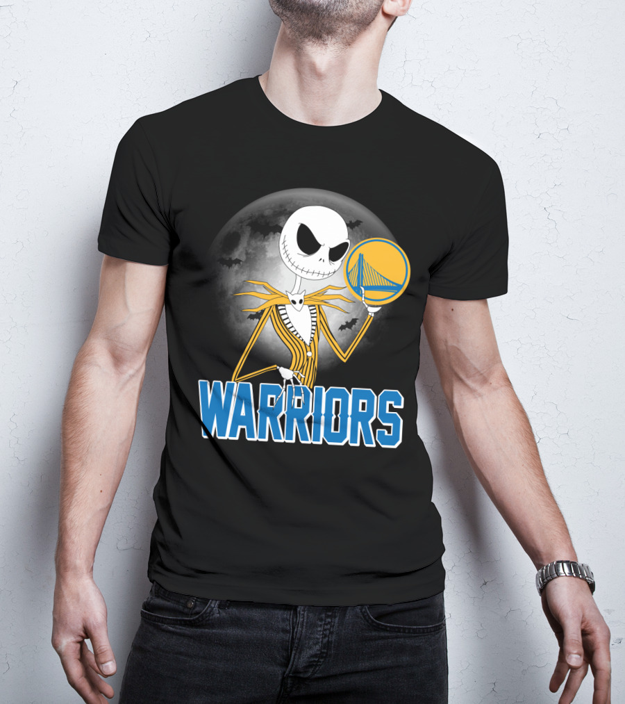 Jack Halloween Warriors Golden State Fan Basketball Moon Scene T-Shirt