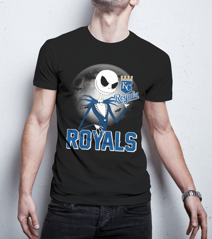 Jack Skellington Halloween Kansas City Royals Moon T-Shirt
