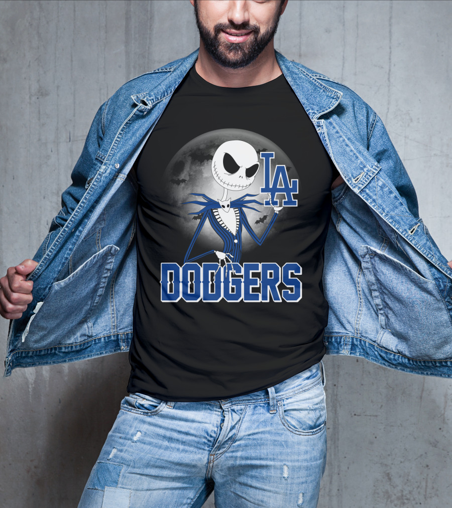Jack Skellington Los Angeles Dodgers Halloween T-Shirt