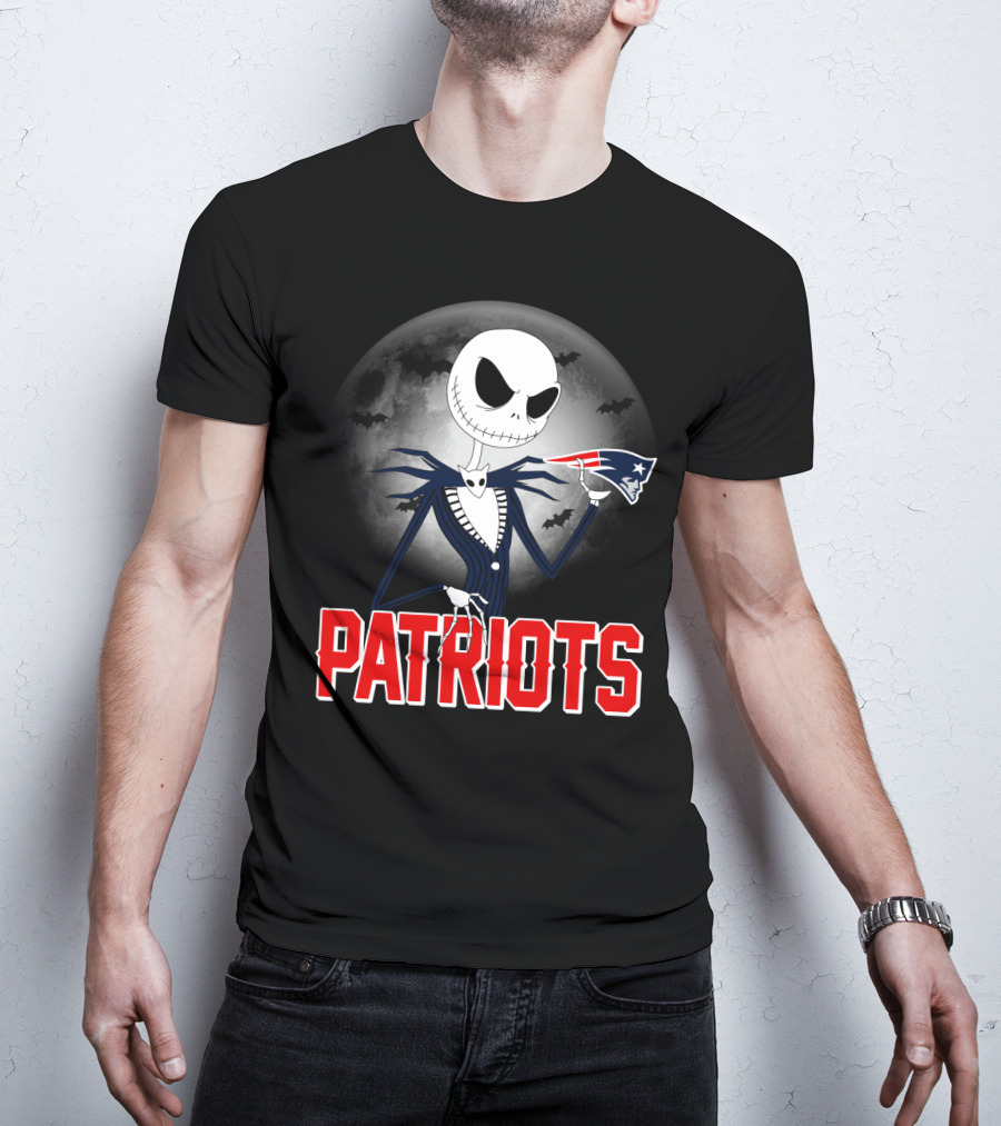 Jack Skellington Halloween New England Patriots T-Shirt