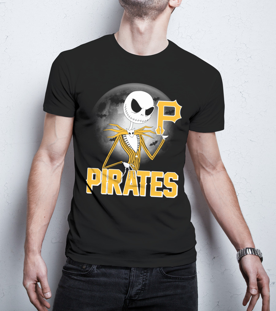 Jack Skellington Halloween Pittsburgh Pirates Spooky Night MLB Collaboration T-Shirt