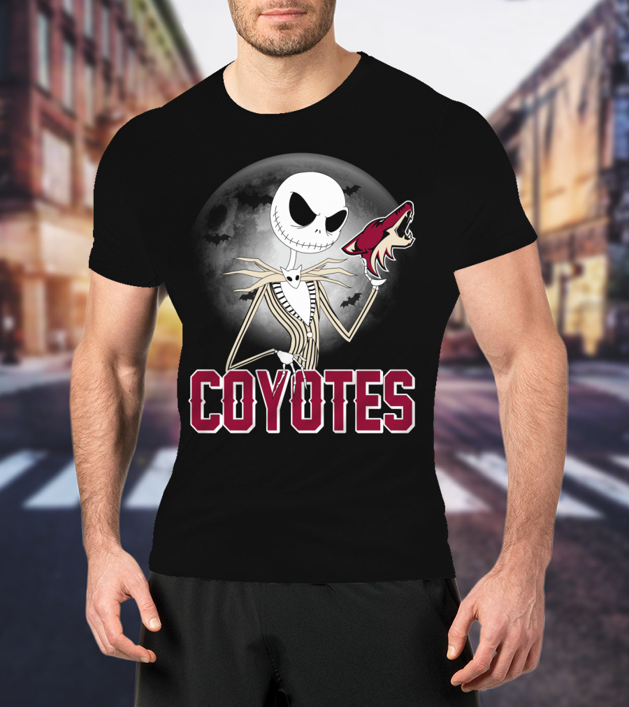 Jack Skellington Coyotes Halloween Moon Arizona T-Shirt