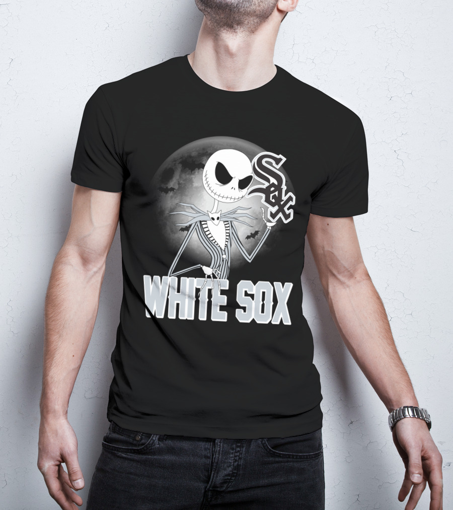 Jack Skellington Halloween Chicago White Sox Moon Bats T-Shirt