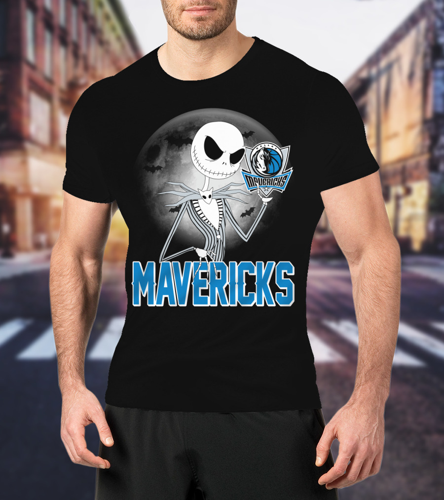 Jack Skellington Halloween Mavericks Moon Theme T-Shirt