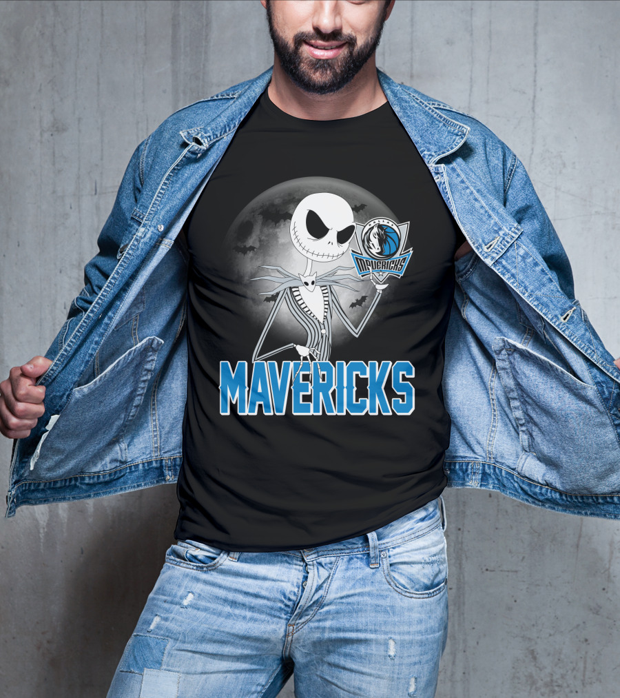 Jack Skellington Halloween Mavericks Moon Theme T-Shirt