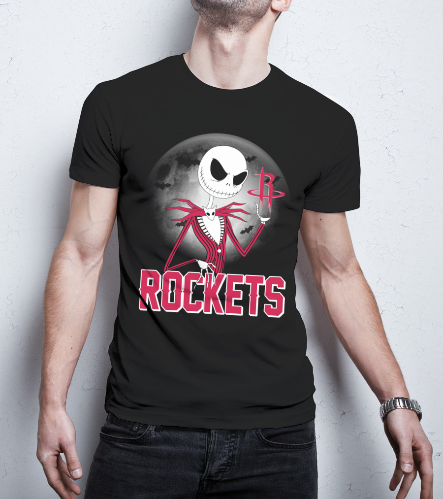 Jack Skellington Houston Rockets Halloween Theme T-Shirt
