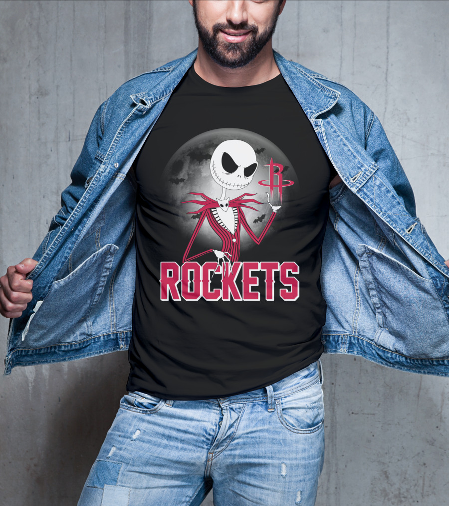 Jack Skellington Houston Rockets Halloween Theme T-Shirt