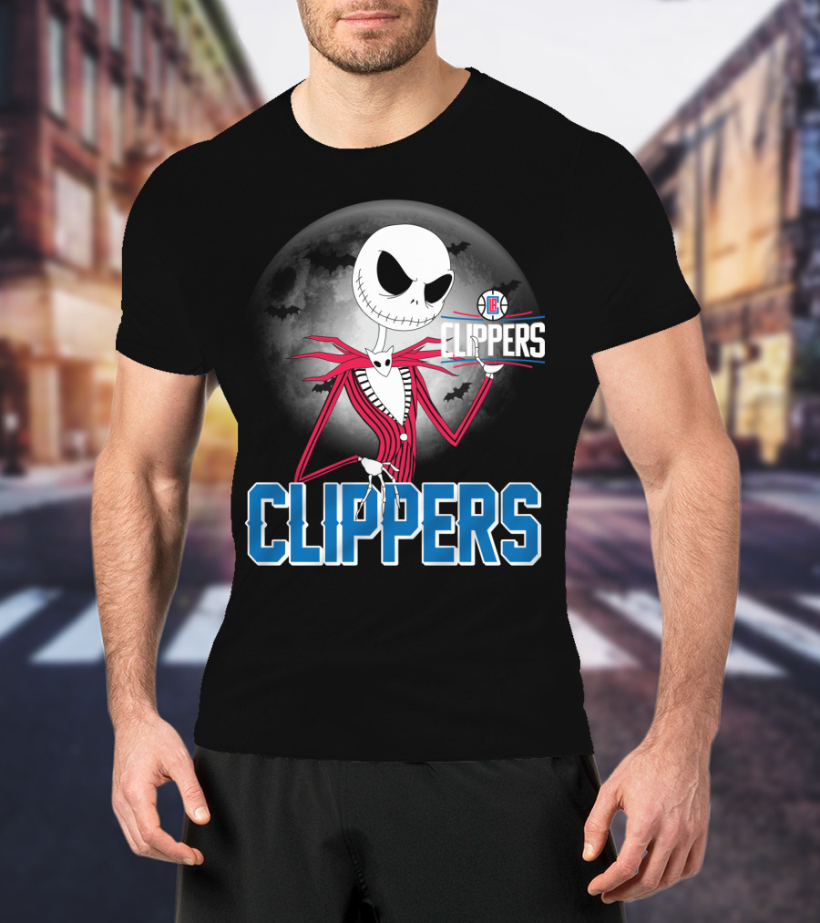 Jack Skellington La Clippers Halloween Moon T-Shirt