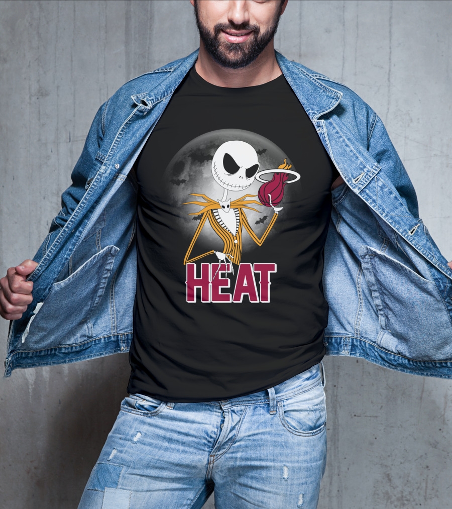 Jack Skellington Miami Heat Halloween Fans T-Shirt