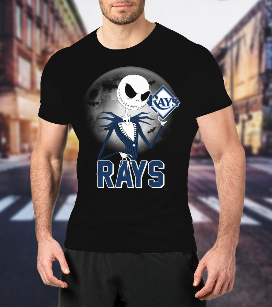 Jack Skellington Tampa Bay Rays Halloween Moon T-Shirt