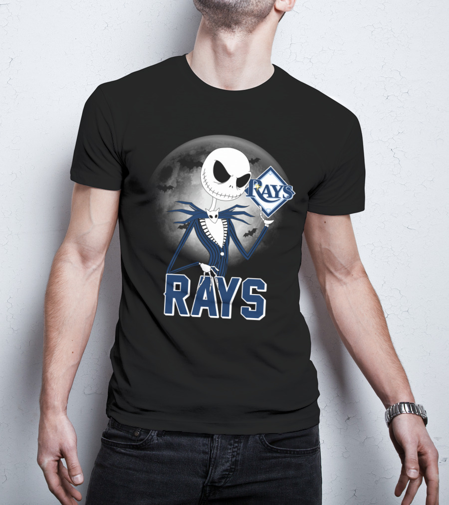Jack Skellington Tampa Bay Rays Halloween Moon T-Shirt