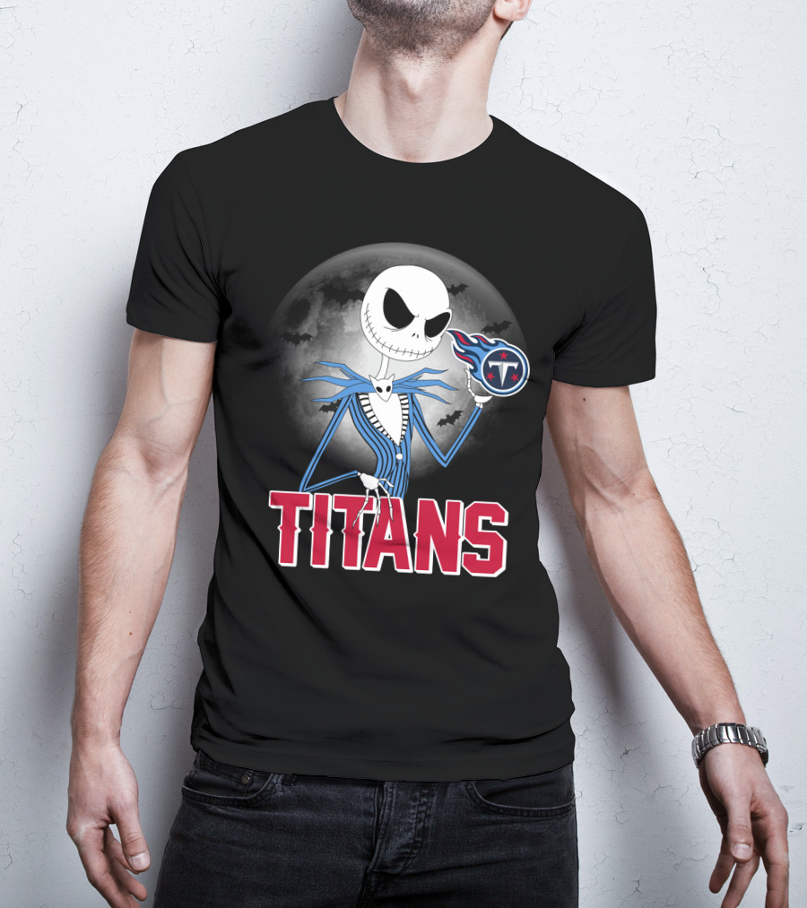 Jack Skellington Titans Halloween Night Tennessee Theme T-Shirt