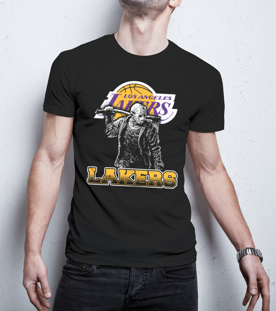 Jason Voorhees Los Angeles Lakers Fan Crossover T-Shirt