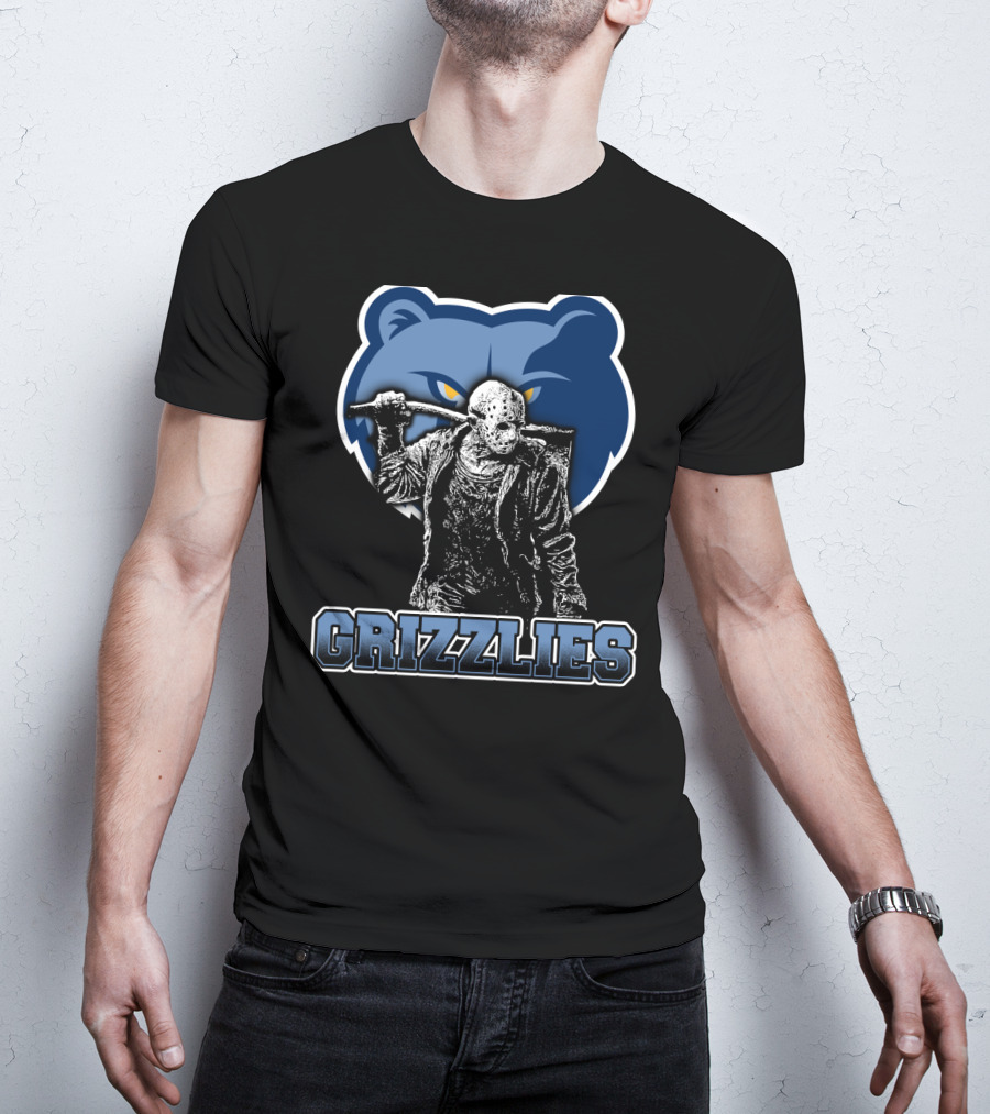 Jason Voorhees And Memphis Grizzlies Logo Crossover T-Shirt