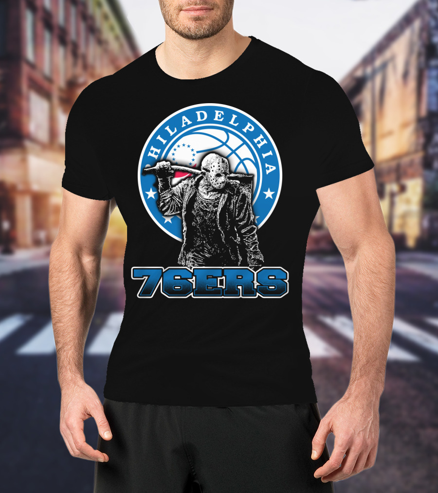 Philadelphia 76ers Jason Voorhees Crossover T-Shirt