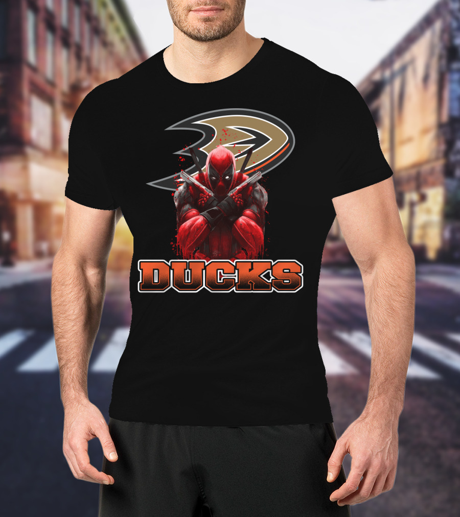 Anaheim Ducks Deadpool Fans Crossover T-Shirt