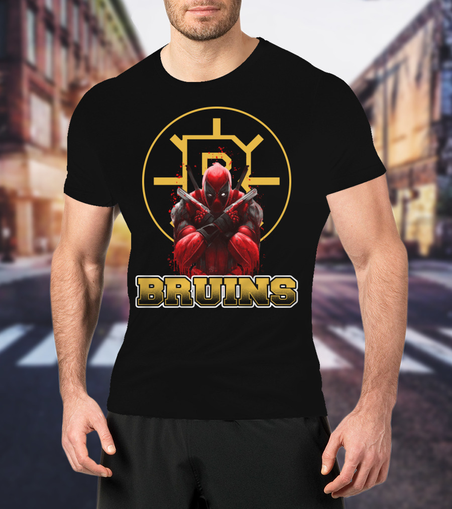 Boston Bruins Deadpool Crossover Fan T-Shirt