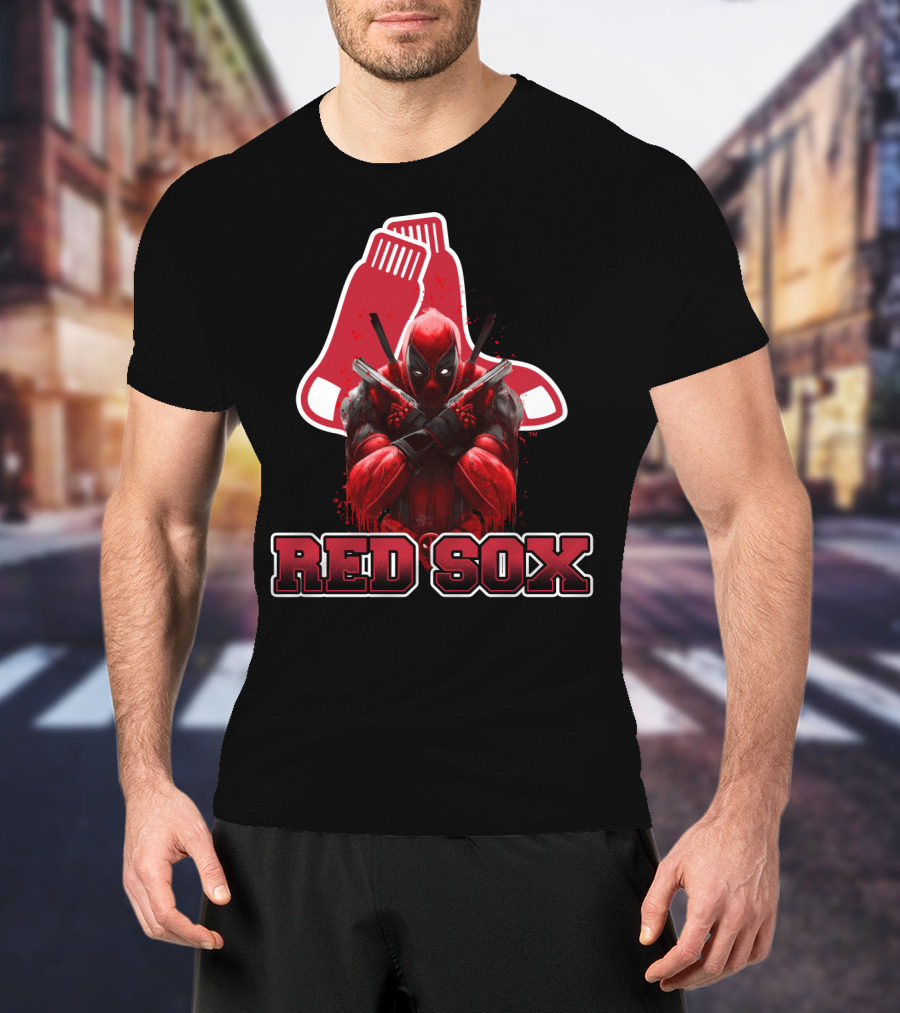 Red Sox Merging Deadpool Fans With Baseball Favorites T-Shirt