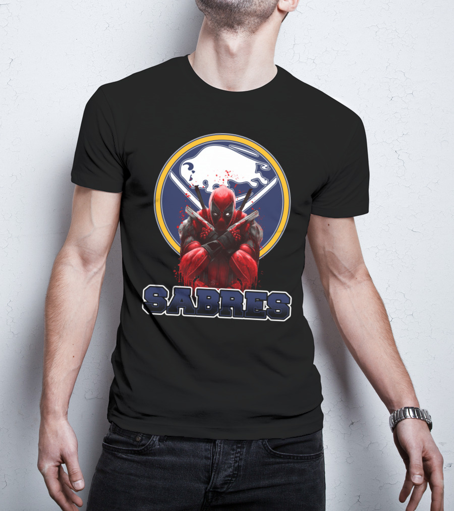 Buffalo Sabres Deadpool Crossed Katanas Fans T-Shirt
